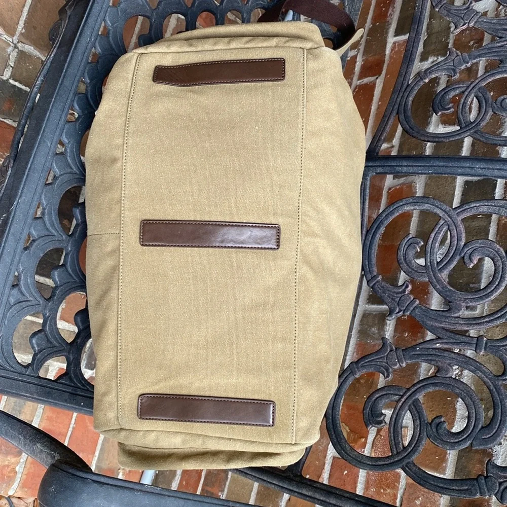 House of Jack Co. Tan Canvas & Brown Leather Overnight Bag
